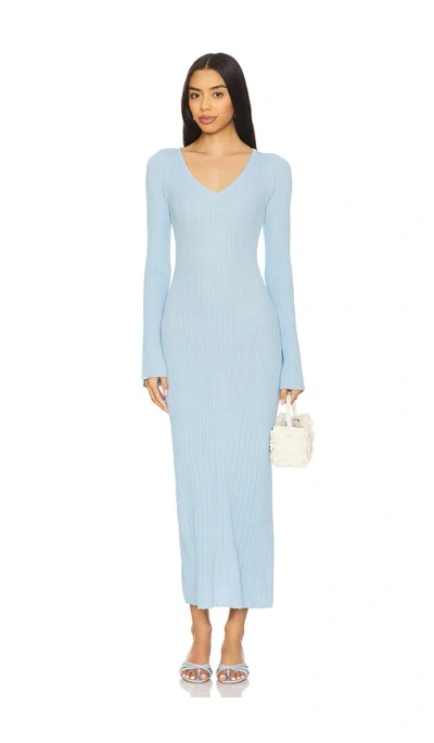 Minkpink Odessa Knit Midi Dress In 浅天蓝色