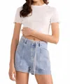 Minkpink Oliver Denim Panel Short In Light Blue In Blue