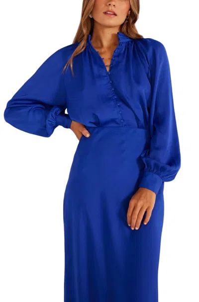 MINKPINK OLIVIA BLOUSE IN BLUE