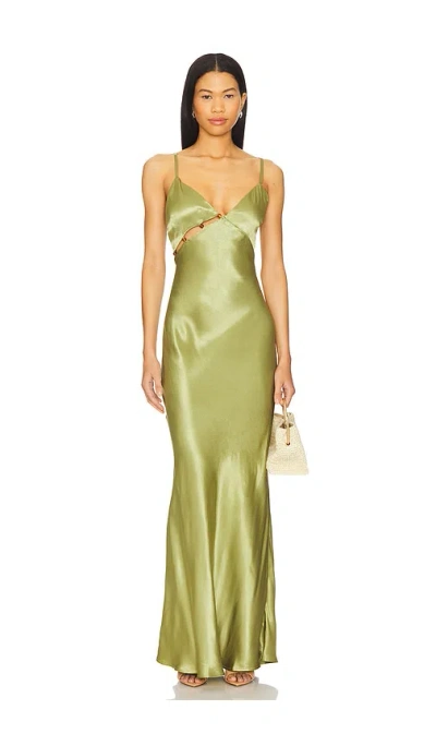 Minkpink Olympia Bead Midi Dress In Green