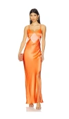 Minkpink Orla Colour Block Midi Dress In Orange