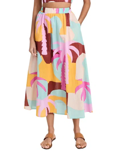 Minkpink Palmera Skirt In Pastel Tropical In Multi
