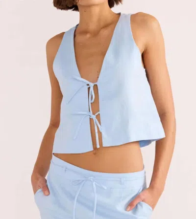 Minkpink Pandora Tie Crop Top In Sky Blue