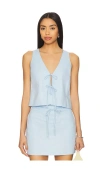 Shop Minkpink Pandora Tie Crop Top In Sky Blue