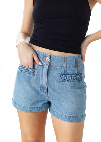 Minkpink Phoebe Denim Shorts In Medium Blue