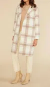 Minkpink Plaid Coat In Iris Cream And Tan In Multi
