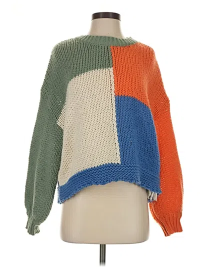 Pre-owned Minkpink Pullover Sweater In Green