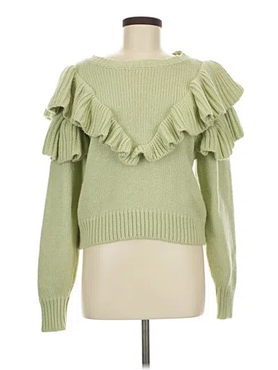 Pre-owned Minkpink Pullover Sweater In Green