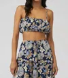 Minkpink Quinn Crop Top In Navy Floral In Multi