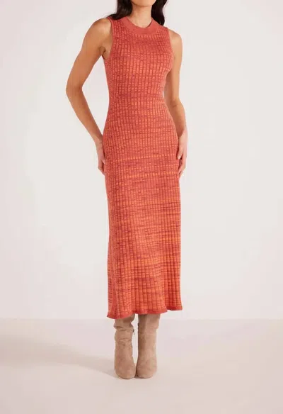 Minkpink Raphael Knit Midi Dress In Amber In Brown