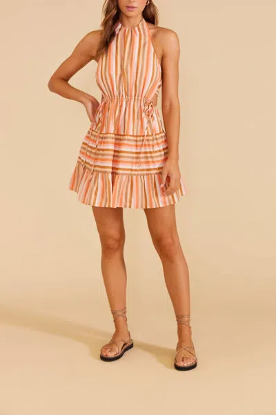 Minkpink Rayna Tie Back Mini Dress In Stripe In Pink