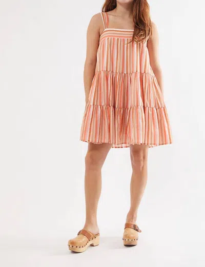 Minkpink Rayna Tiered Mini Dress In Stripe In Pink