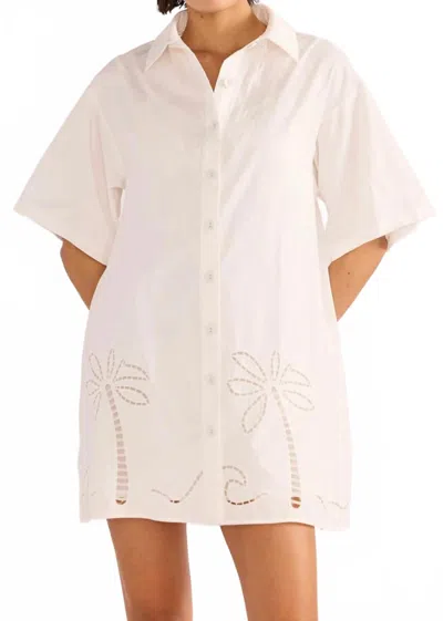 Minkpink Romina Shirt Dress In White In Neutral