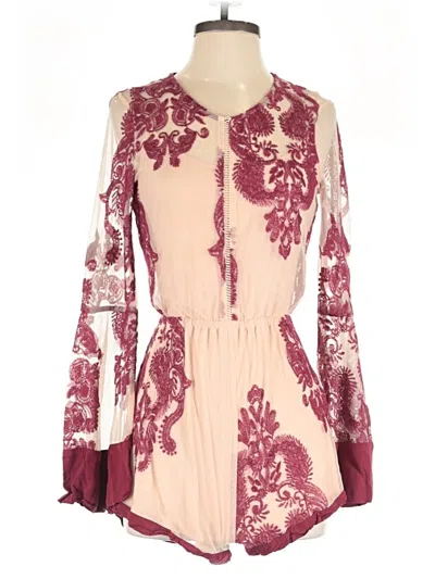 Pre-owned Minkpink Romper In Burgundy