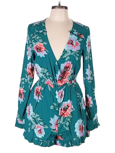 Pre-owned Minkpink Romper In Teal