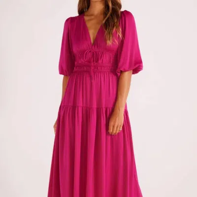 Minkpink Safira Midi Dress In Berry In Pink