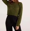 Minkpink Sally Pointelle Knit Sweater In Forrest Green In Multi