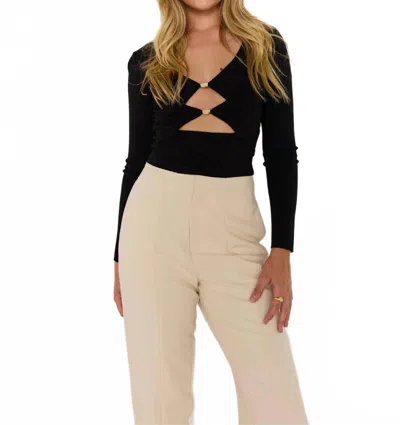 Minkpink Saylor Knit Mini Top In Black