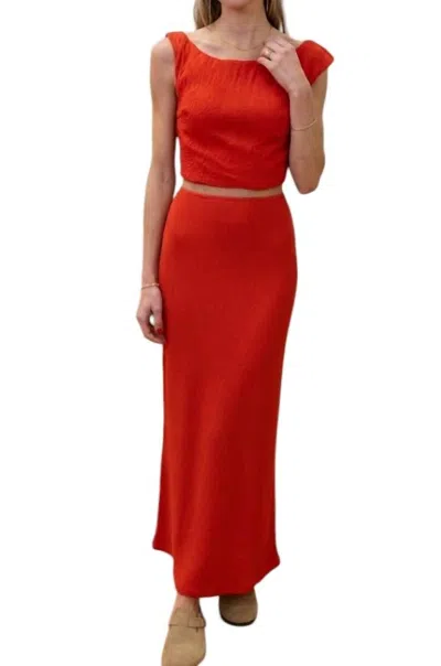 Minkpink Selma Textured Asymmetrical Top In Red
