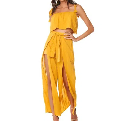 Minkpink Shady Wrap Pant In Mustard In Yellow
