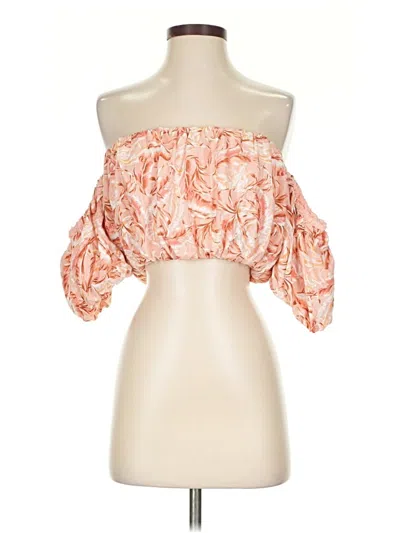 Minkpink Short Sleeve Blouse In Orange