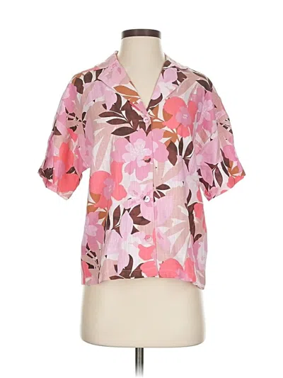 Pre-owned Minkpink Short Sleeve Blouse In Pink