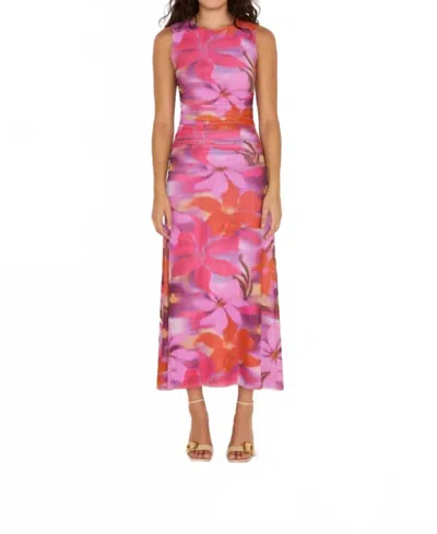 Minkpink Sierra Mesh Midi Dress In Abstract Floral In Multi