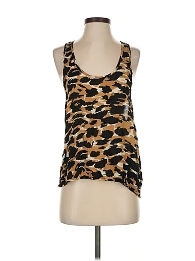 Pre-owned Minkpink Sleeveless Top Brown Scoop Neck Tops