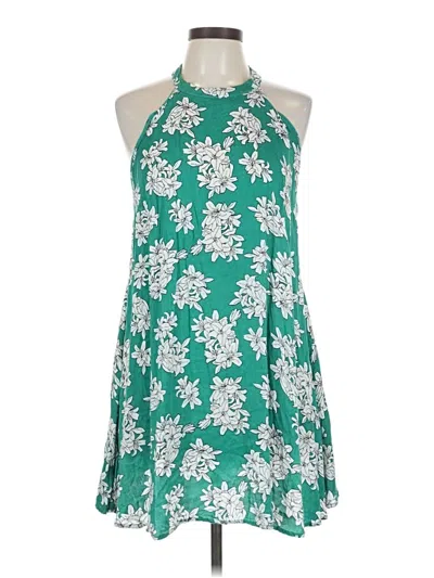 Pre-owned Minkpink Sleeveless Top Green Halter Neckline Tops