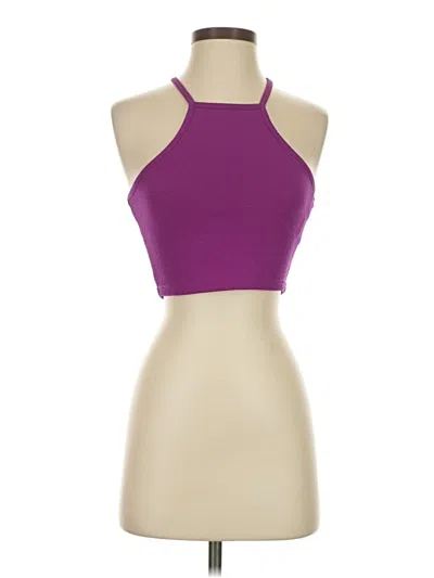 Pre-owned Minkpink Sleeveless Top Purple Halter Neckline Tops