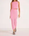 Minkpink Solano Diamond Knit Midi Skirt In Hot Pink In Pink