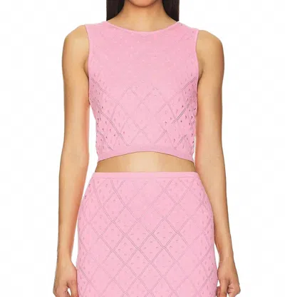 Minkpink Solano Diamond Knit Tank Top In Pink