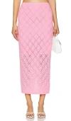 Minkpink Solano Diamond Knit Midi Skirt In Hot Pink In 艳粉色