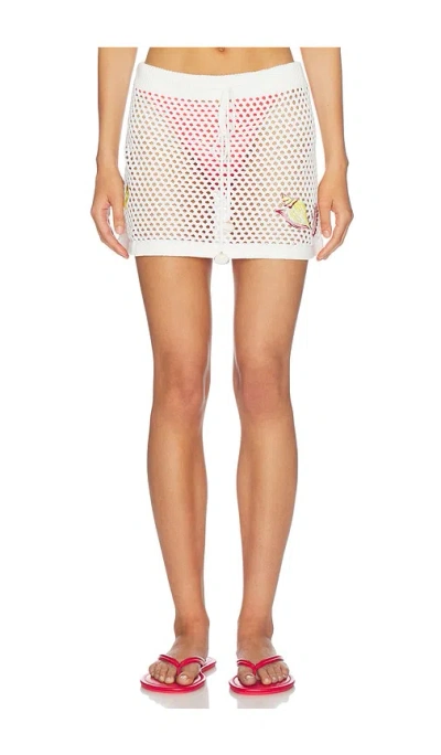 Minkpink Soleia Crochet Mini Skirt In White