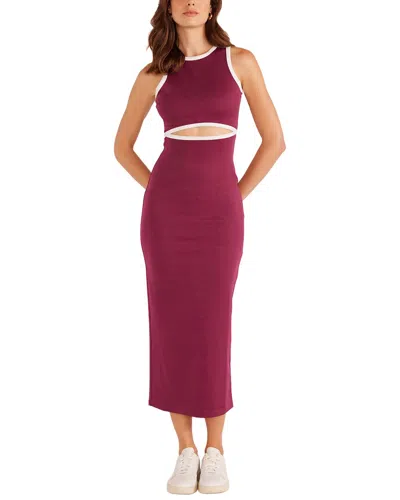 Minkpink Stacy Contrast Bind Midi Dress In Purple