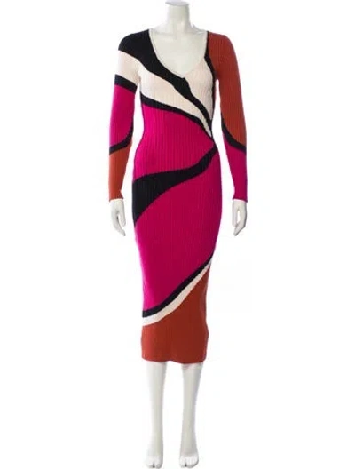 Pre-owned Minkpink Striped Long Dress In Pink