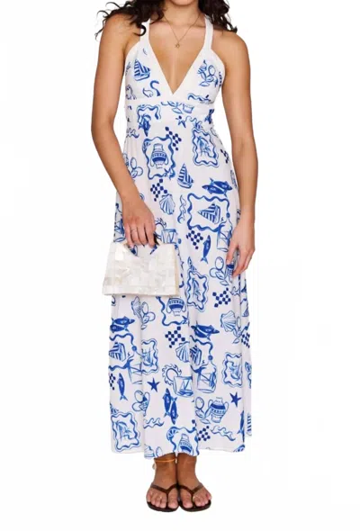 Minkpink Baci Cross Back Midi Dress In Nautical Stamps