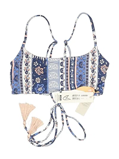 Minkpink Swimsuit Top Blue Paisley Pattern Swimwear