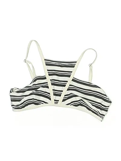 Minkpink Swimsuit Top Ivory Stripes Pattern Swimwear In Multi