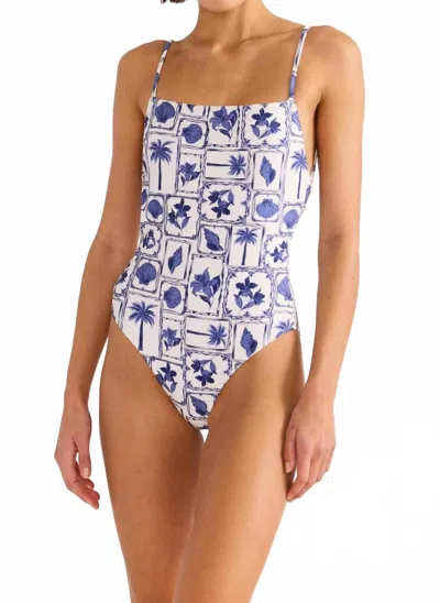 Minkpink Sylvie One Piece Swimsuit In Blue Floral