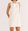 Minkpink Tabitha Wave Button Mini Dress White In White