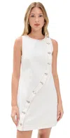 Minkpink Tabitha Wave Button Mini Dress White In White