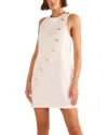 Minkpink Tabitha Wave Button Mini Dress In White
