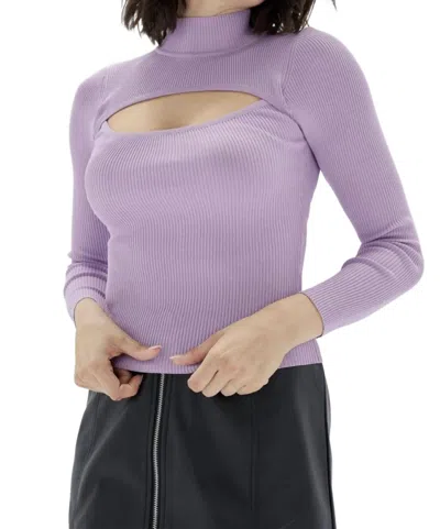 Minkpink The Tinghir Cut Out Knit Top In Lilac In Blue