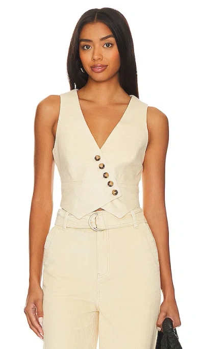 Minkpink Thea Cord Waistcoat In Cream
