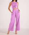 Minkpink Unity Ring Textured Tank And Pant Set In Lilac In Purple