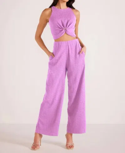 Minkpink Unity Ring Textured Tank And Pant Set In Lilac In Purple