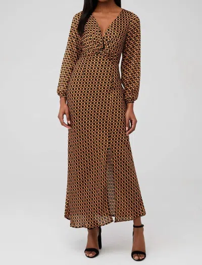 Minkpink Valentina Maxi Dress In Multi In Brown