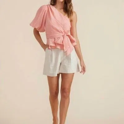 MINKPINK VERA ONE SHOULDER TOP IN ROSE