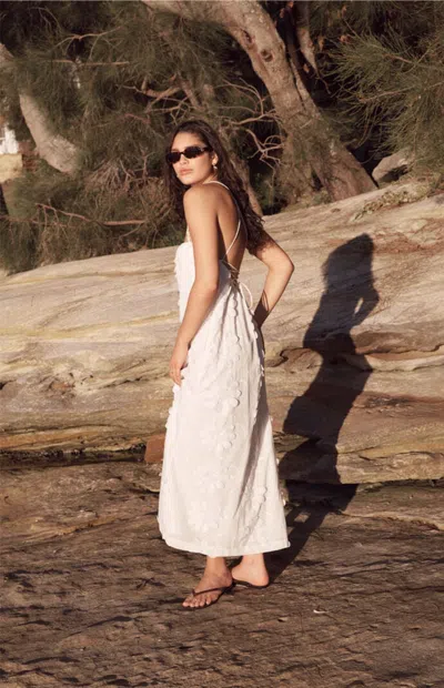 Minkpink Women's Alesia Lace Back Maxi Dress In White